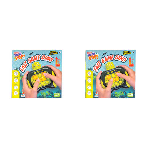 2PK MDI Dino Island Push & Pop Game Handheld Kids Sensory Toy 13x5.8x14cm