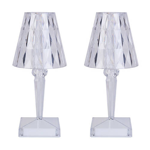 2PK Art + Tech Sparkling Crystal Lamp 16-Colours Touch Control LED Night Light