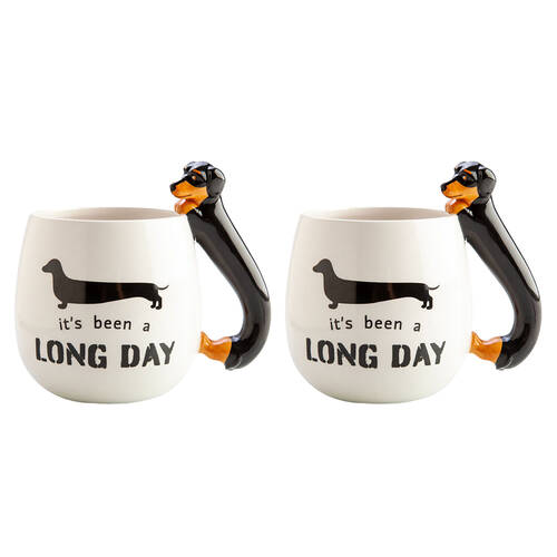 2PK MDI Furever Pets 3D Dachshund Ceramic Mug 14.5x13cm