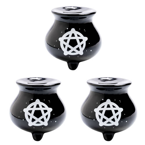 3PK MDI Money Bank Novelty Coin Saver Cauldron 12.4x11cm