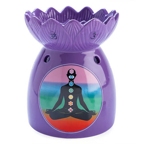 Wild Scents Oil Burner Chakra Wax Melts Candle Holder 12.2x14cm Purple