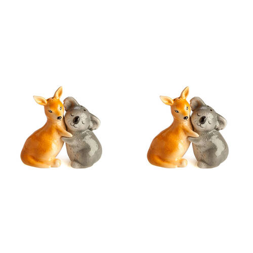 2x 2pc Flavour Mates Salt & Pepper Shaker Set 12x5.5x12cm Australiana Animals