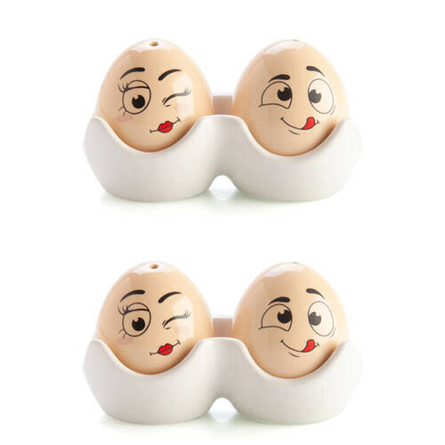 2x 2pc Flavour Mates Salt & Pepper Shaker Duo Set 43x27.7x44cm Mr Mrs Eggheads