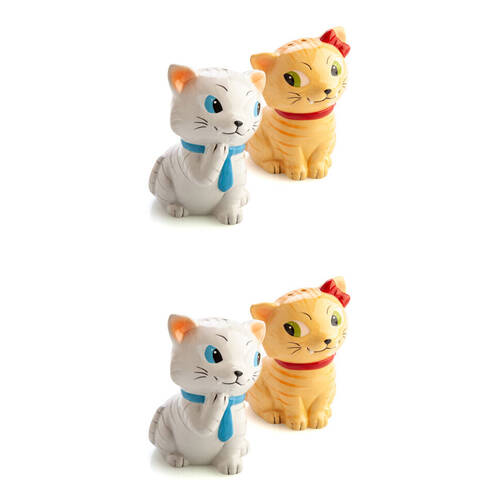 2x 2pc Flavour Mates 3D Salt & Pepper Shaker Set 12.5x6x9cm Tabby Cats