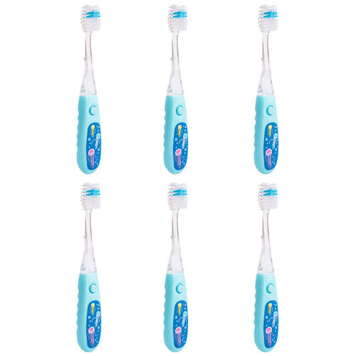 6PK Aquaworld Flashing Toothbrush 26x14.5cm - Jellyfish 3y+