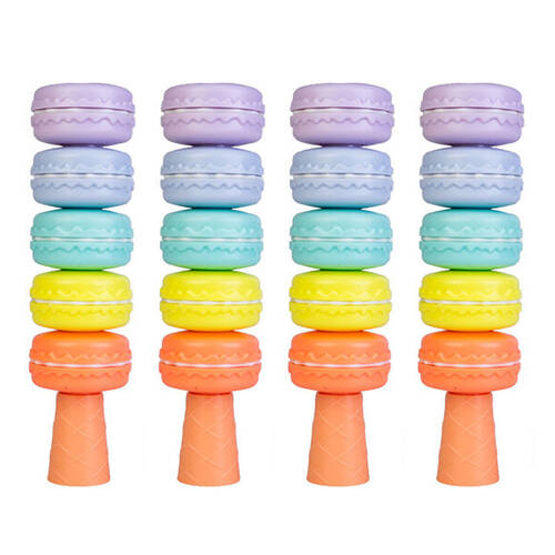4PK MDI Stackable Highlighters Writing Stationery Macaroons Assorted