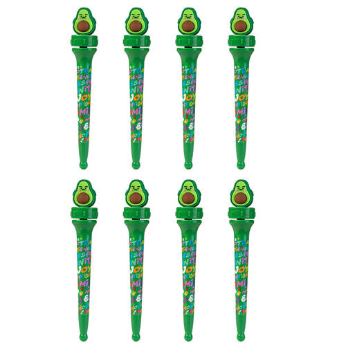 8PK MDI Pen Spinning Avocado Ballpoint School Supplies Stationery 16.5cm Green
