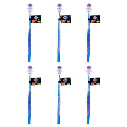 6PK MDI Wiggle Gel Pen School Writting Stationery Kids Astronaut Assorted