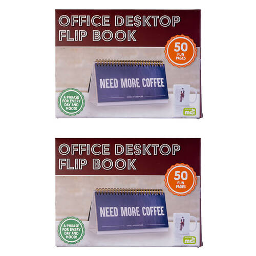 2PK MDI Office Desktop Flip Book Work Speak Signs 21x15.5cm