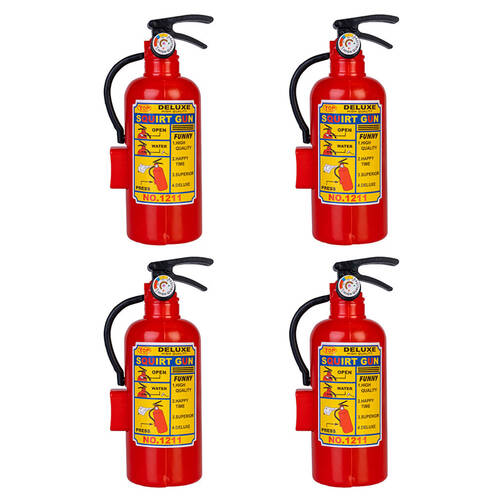 4PK Worlds Smallest World Fire Extinguisher Squirt Gun Miniature Toy Kids 6y+