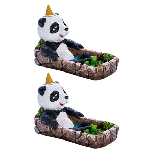 2PK Panda Kingdom Cone Incense Burner/Backflow Stand Holder