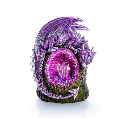 Mystical Worlds LED Backflow Incense Burner Dragon Crystal Tree 12.6x16cm