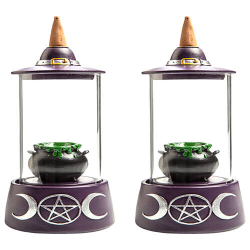 2PK MDI LED Backflow Incense Burner Cauldron Case Aromatherapy 10.3x23.5cm