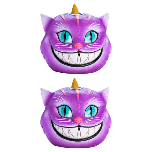 2PK Mad Cat Mad Cat Backflow Incense Burner Ceramic Gothic Decor 12.6x12cm