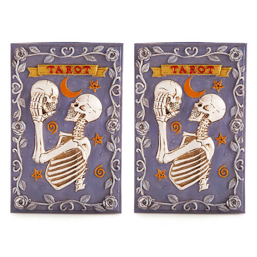 2PK Mystical Worlds Tarot Box Skeleton Jewellery Trinket Storage Home Decor