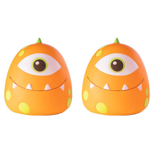 2PK Monsterlings Smooshos Pal Table Lamp Kids Bedroom Decor Orange Monster Borg