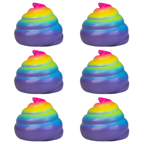 6PK MDI Stretchy Rainbow Poo Sensory Fidget Squeeze Play Toy Kids/Children