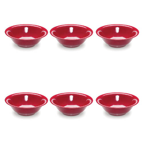 6PK Campfire Melamine Dessert Bowl Tableware Round 18cm - Burgundy