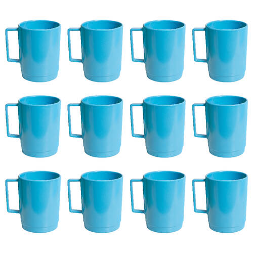 12PK Campfire Melamine Stackable Mug Tableware 400ml - Blue