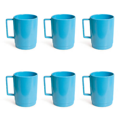 6PK Campfire Melamine Stackable Mug Tableware 400ml - Blue