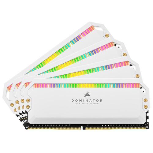 Corsair Dominator Platinum RGB 4x8GB 32GB C18 RAM for Gaming PC - White