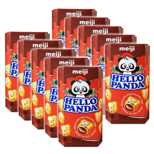 10PK Meiji Hello Panda Chocolate Biscuits 45g