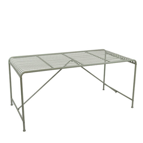 Esschert Design Iron Rectangle Dining Table Garden Outdoor Furniture 158cm Sand
