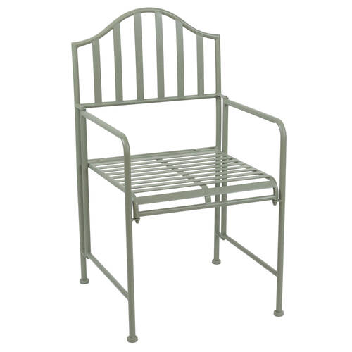 Esschert Design Iron Arm Chair Matt Sand Finish Garden Outdoor Furniture 91cm