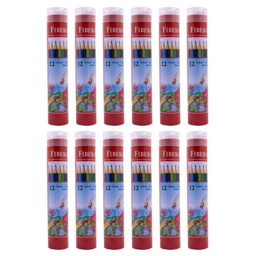 12x 12pc Memoris Precious Fiber-Colour Pencil Tube w/ Sharpener Drawing/Sketching