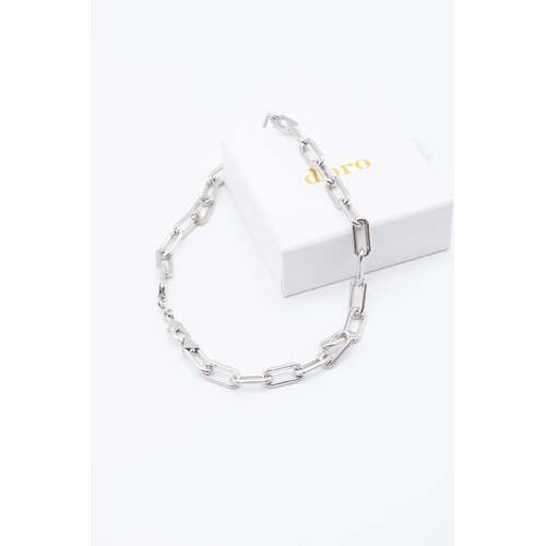 D'oro Women's Faithful Chain Necklace Rhodium Fashion Jewellery