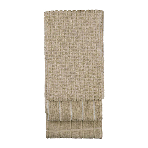 3pc Bambury 80x50cm Microfibre Kitchen/Tea Towel Set - Mocha