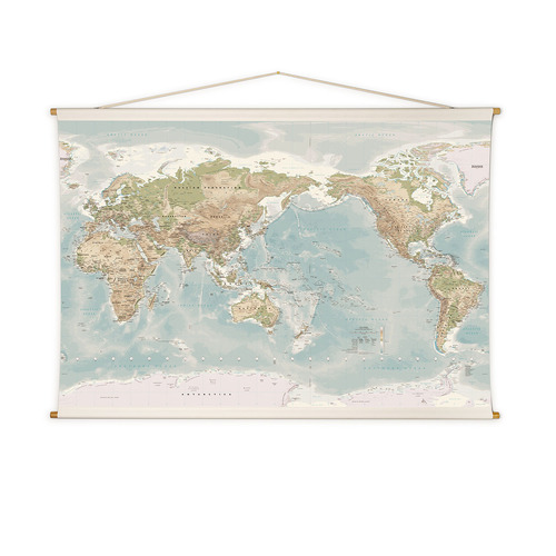 Studio Milligram 125x90cm World Printed Canvas Map Medium