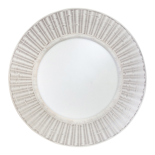 LVD MDF Glass 87cm Mirror Round Home/Office Decor - White