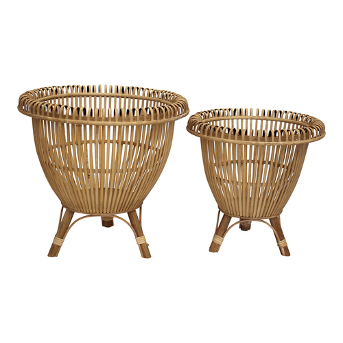 LVD 2pc MDF 38cm/46cm Planter Havana Plant Stand Set - Brown