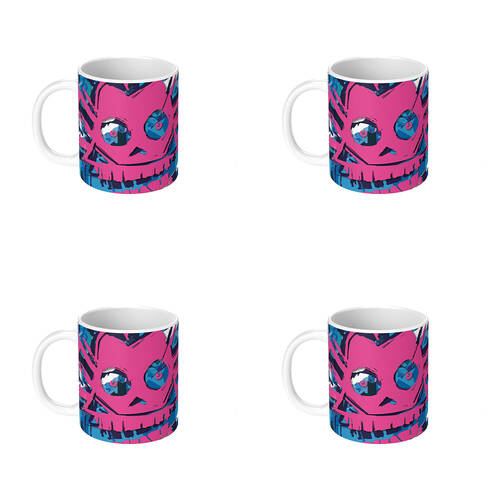 4PK Impact Rock Merchandise Arcane League of Legends Jinx Coffee Mug White
