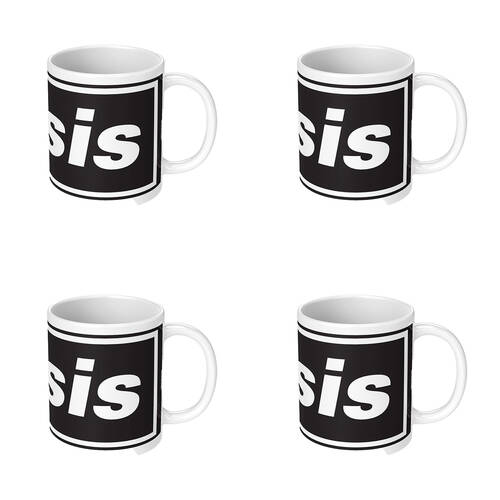 4PK Impact Rock Merchandise Oasis Logo Coffee Mug Black And White