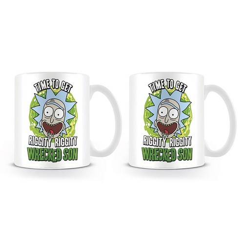 2PK Adult Swim Rick and Morty Catch Phrase Coffee Mug Drinking Cup 300ml