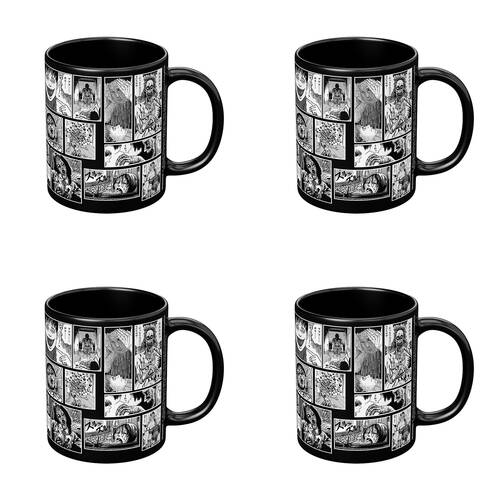 4PK Anime Junji Ito Nightmares Coffee Mug/Cup Black And White
