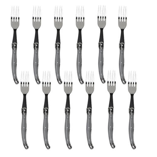 12pc Laguiole Etiquette Stainless Steel Fork Set 22.5cm Marble Grey