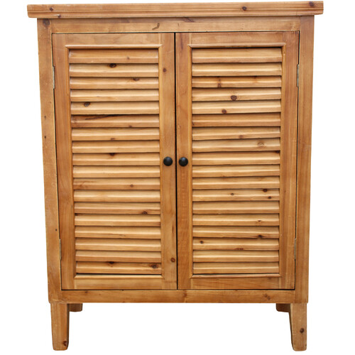 LVD Louvre Timber Wood 80x102.5cm 2-Door Cabinet Furniture Rect - Natural