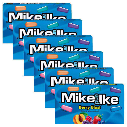 6PK Mike and Ike Berry Blast Theatre Chewy Candy/Lollies Boxes 120g
