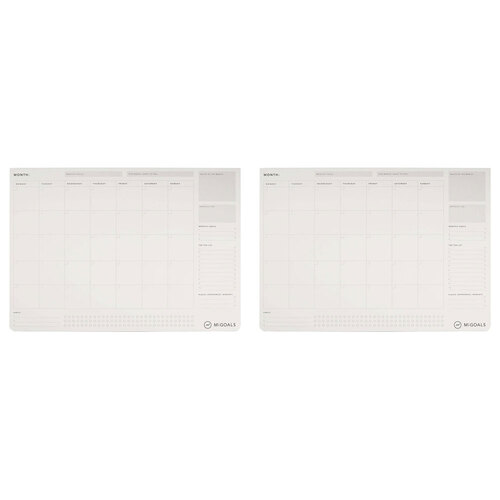 2PK MiGoals A3 Monthly Desk Pad 36-Sheets Planner - White