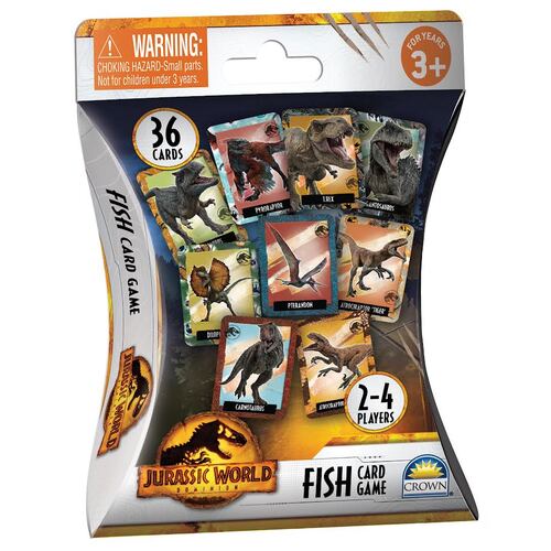 Jurassic World Fish Dinosaur Themed Card Game 2-4 Players 3y+
