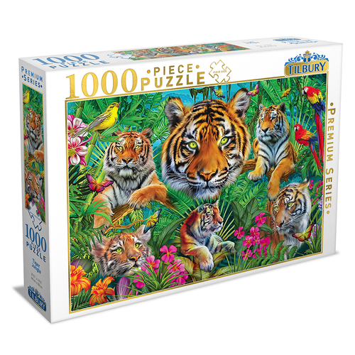 1000pc Tilbury Kids/Family Jigsaw Puzzle Tiger Jungle 8yrs+ 69x50cm