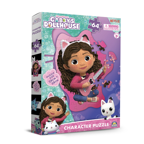 64pc Crown Gabby's Dollhouse Character Children's Puzzle Set 28x38cm 3yrs+