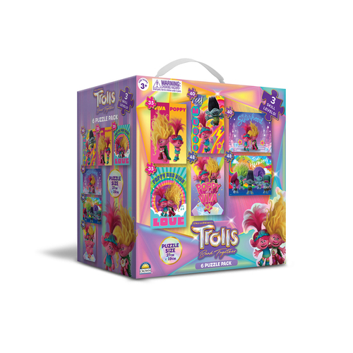 6pk Trolls 27x19cm Jigsaw Puzzle 6-in-1 Kids/Children Toy 3y+