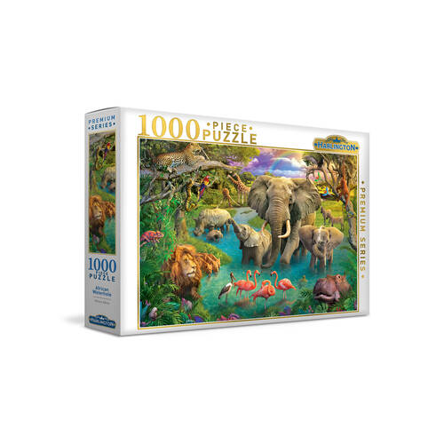 1000pc  Harlington Jigsaw Puzzle African Waterhole Kids 8y+