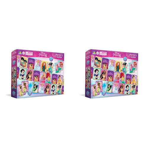 2x 36pc Disney Princess Memory Card Game Kids Matching Game 3y+