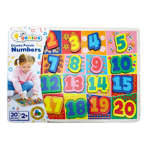 20pc Jr.Genius Chunky Puzzle Numbers Educational Toy Kids 3y+