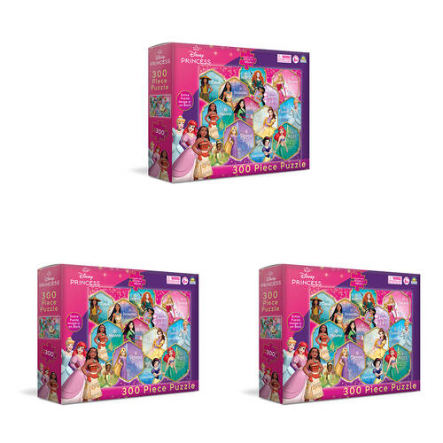 3x 300pc Disney Princess Jigsaw Puzzle 61x46cm Kids 3y+